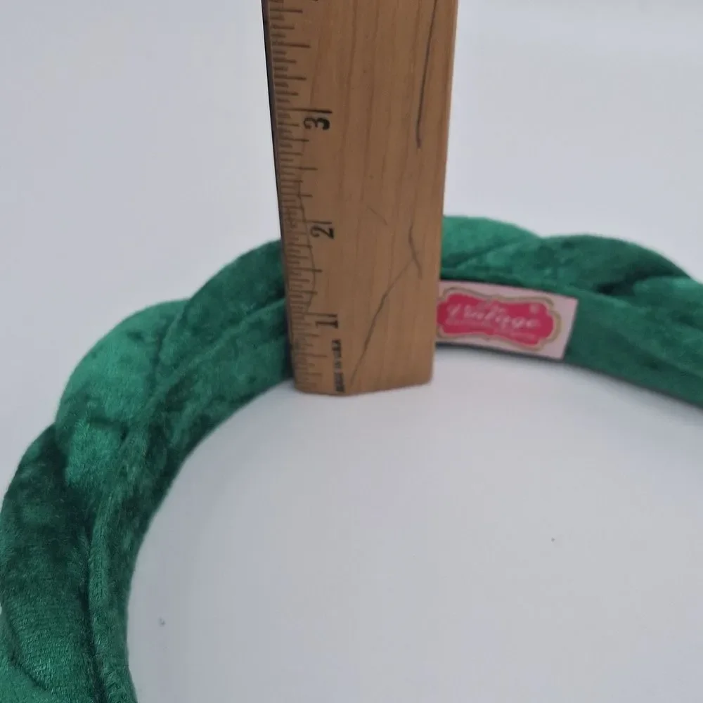 Green velvet headband braided headband plush cosmetic accessory
